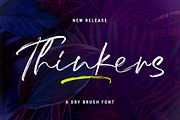 Thinkers - a Dry Brush Font, a Script Font by Vava Aryanto (Thumbnail 1 of 12)