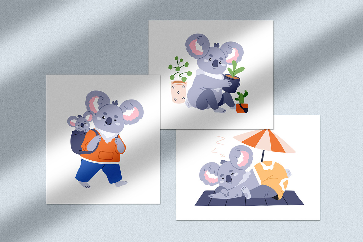 Cute funny koala animals set, an Animal Illustration by Good Studio (Photo 8 of 8)