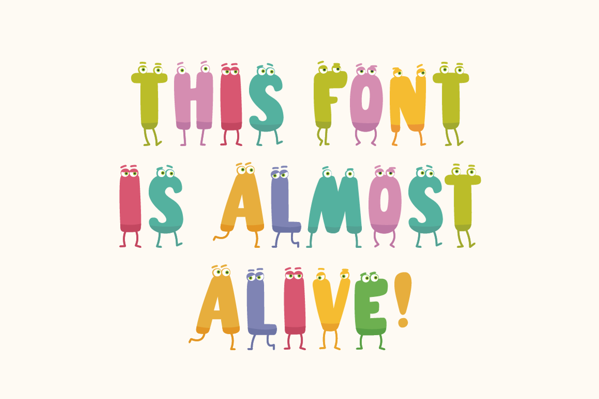 Charm - illustrated letter font preview 5