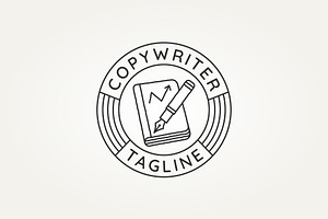 copywriter line art icon logo, a Branding & Logo Template by Blazybone