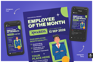Employee Award Flyer Set, a Flyer Template by SquidPixey