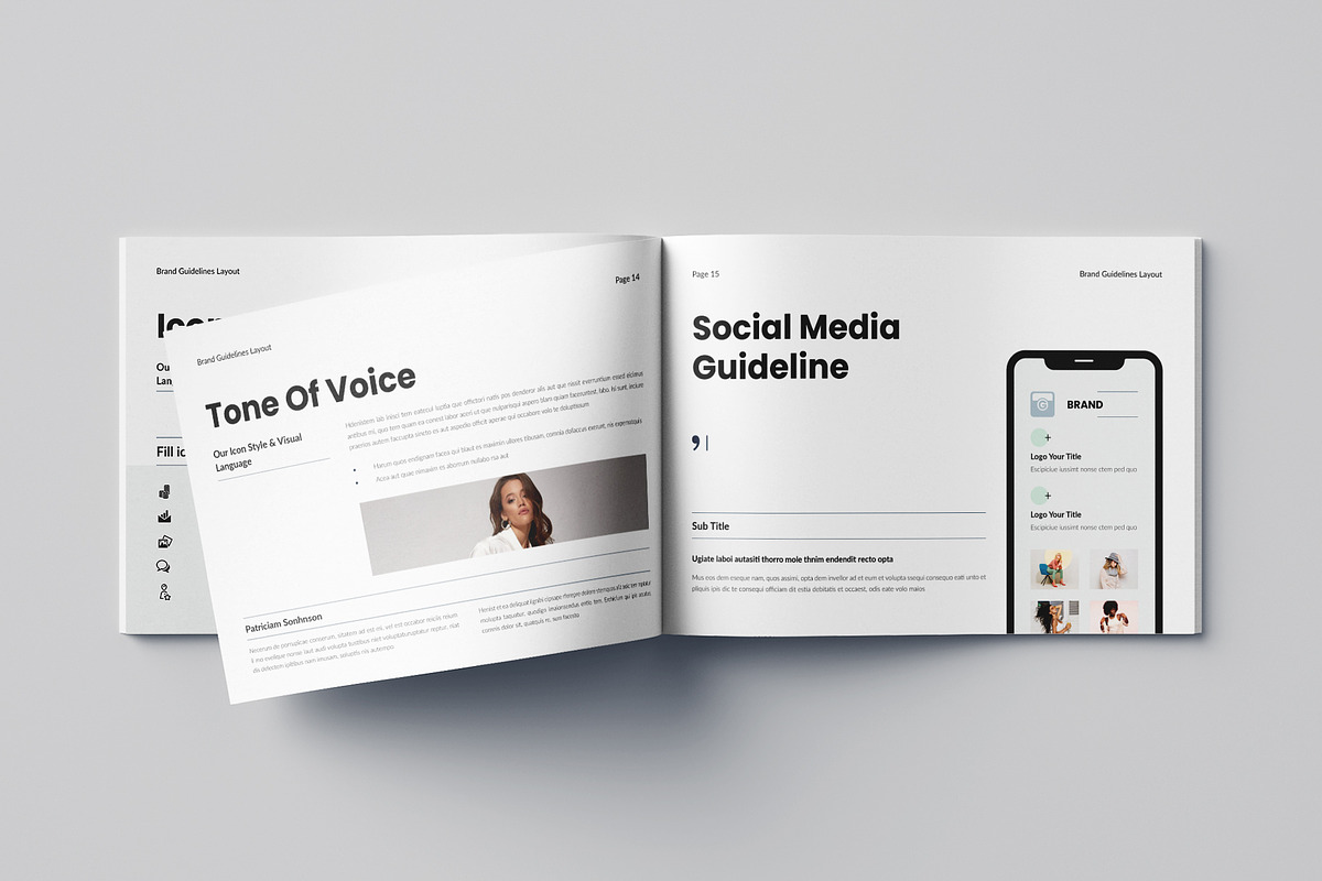 Brand Guidelines Landscape, a Brochure Template by Pixelpick (Photo 8 of 9)