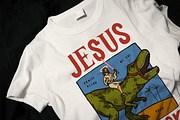 Jesus is back riding t-rex, an Illustration by hand draw (Thumbnail 2 of 3)