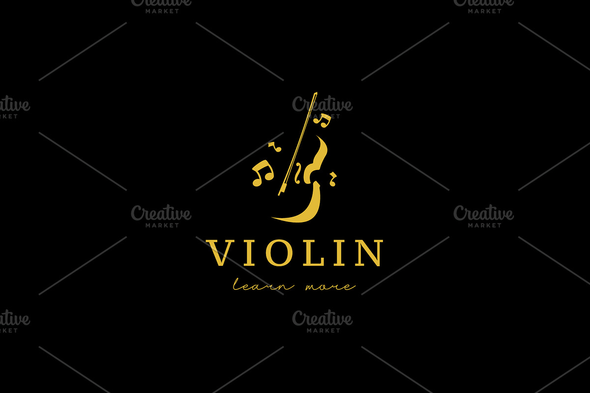 Violin logo icon illustration, a Branding & Logo Template by Dyn Studio