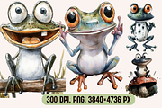 Watercolor Cartoon Frog Illustration, an Animal Illustration by PrintHaven Designs (Thumbnail 4 of 10)
