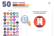 50 Rent Icons, an Outline Icon by Dighital (Thumbnail 5 of 10)