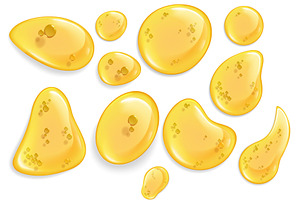 Golden Liquid Drops & Bubbles Pack, an Illustration by Stellalunarts