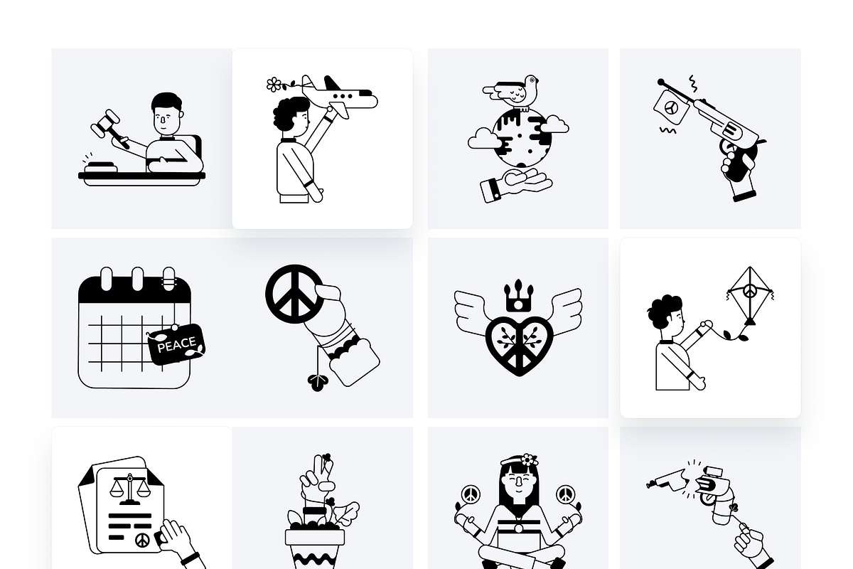 Animated Peace Icons, a Duotone Icon by Prosymbols (Photo 8 of 10)
