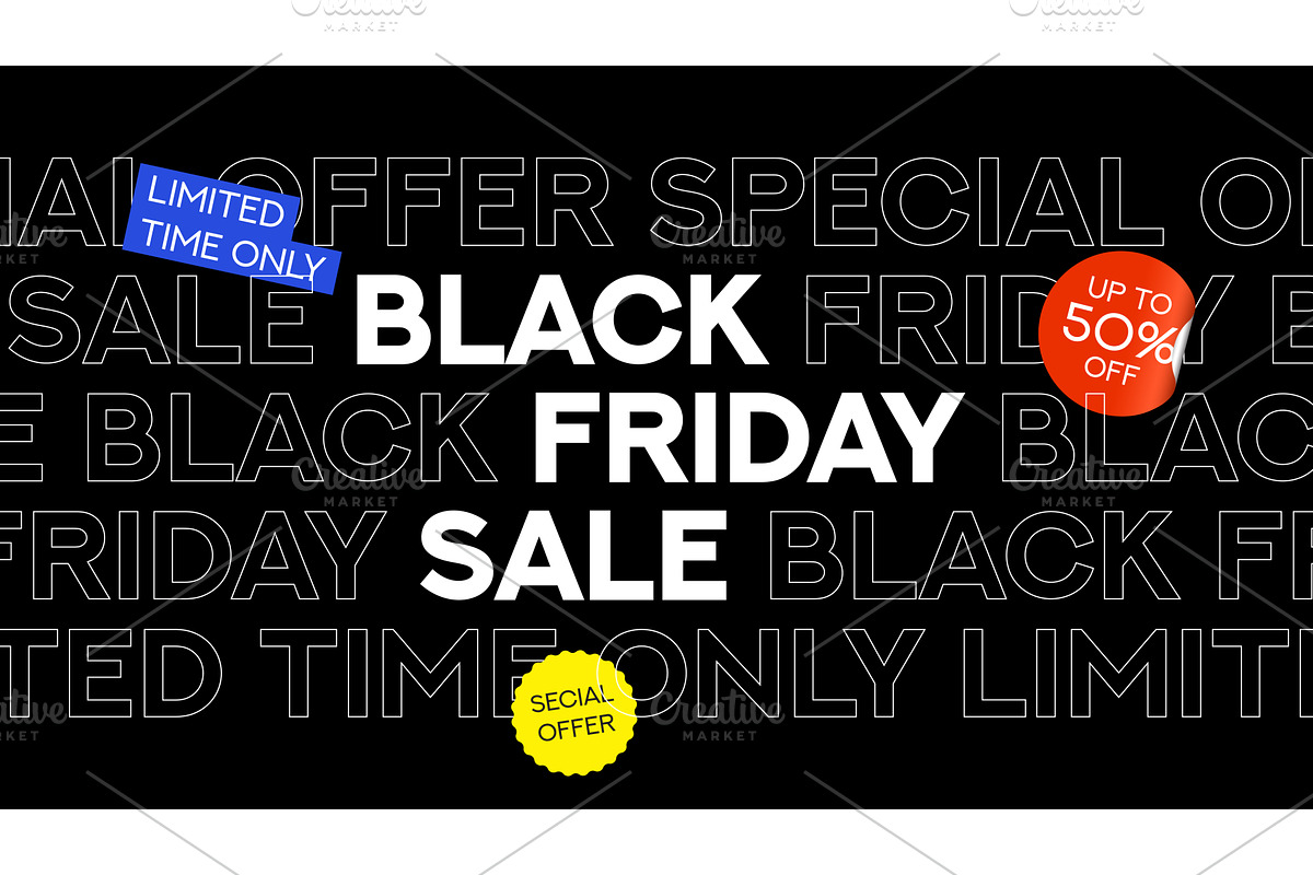 Black Friday Sale banner, an Object Illustration by Andrey Yaroslavtsev