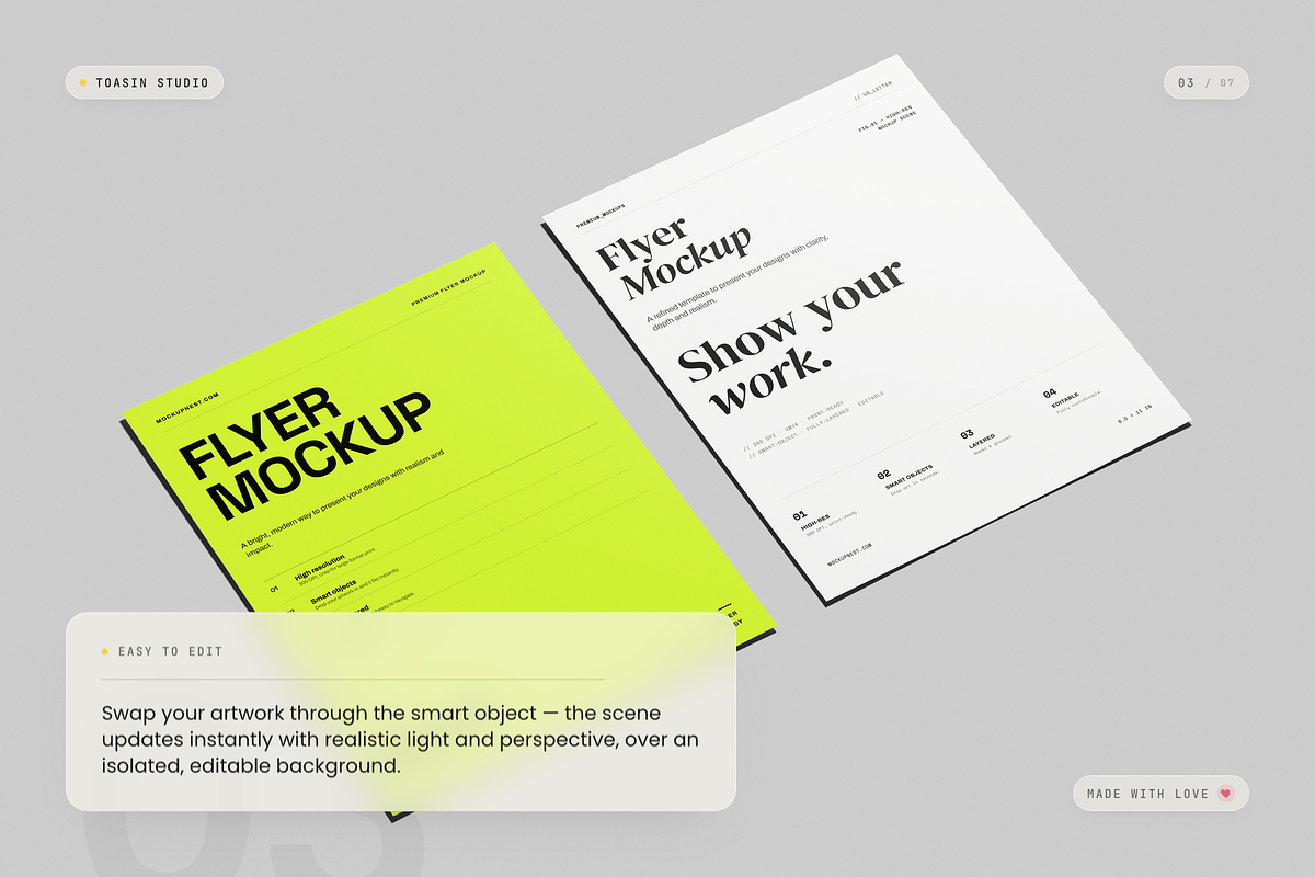 US Letter Flyer Mockup, an Advertising Mockup by Toasin Studio (Photo 3 of 7)
