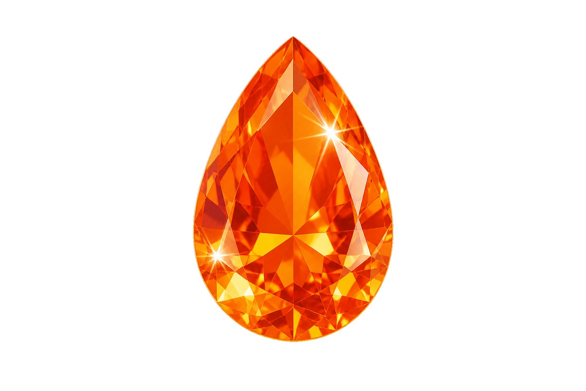 Pear shaped orange faceted gemstone, an Object Illustration by ZinetroN (Photo 1 of 3)