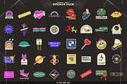 Colorful and Retro Sticker Pack, a Graphic by Dirtybarn (Thumbnail 2 of 3)