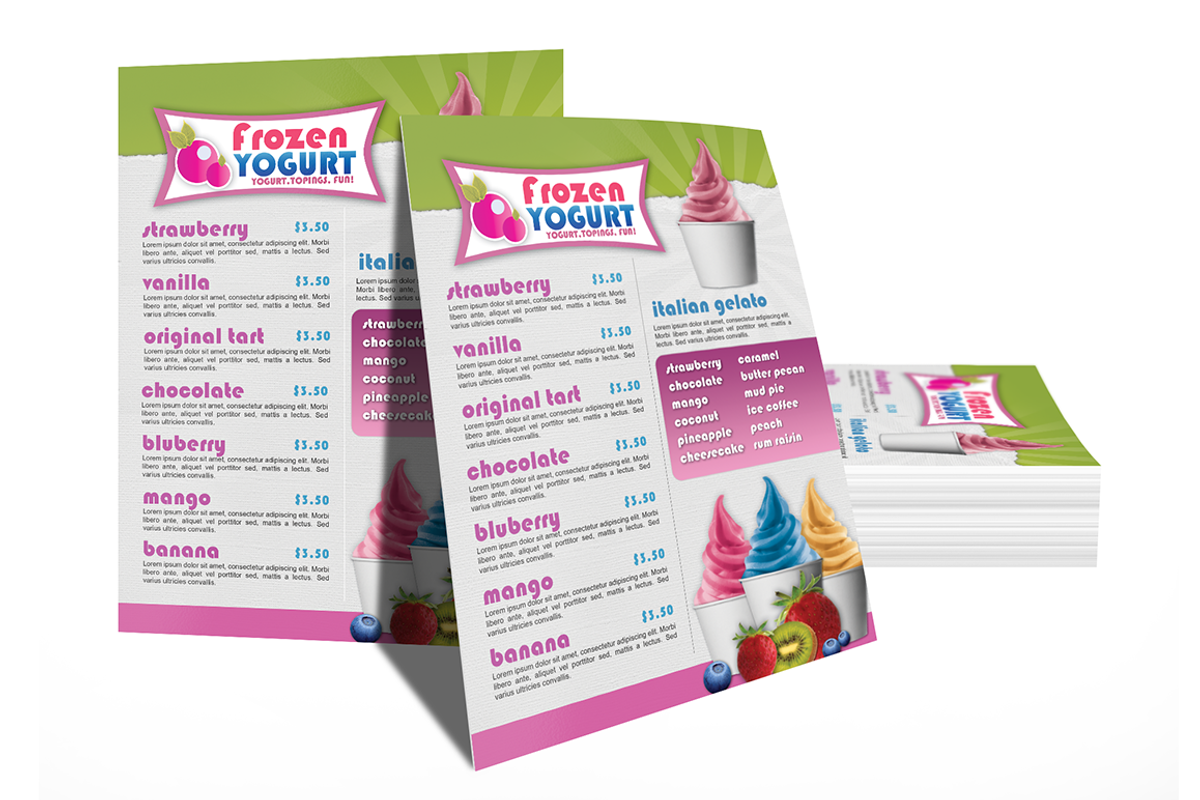 Frozen Yogurt Menu Flyer, a Flyer Template by boca2600 (Photo 2 of 3)