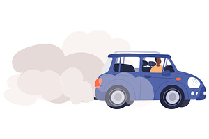 Exhaust fumes from car tailpipe, a Transportation Illustration by Vectorbuum