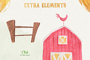 Farm Animals Watercolor Clipart, an Animal Illustration by LeMagiqueBoutique (Thumbnail 3 of 8)