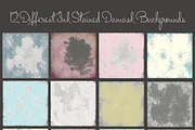 Ink Stained Damask Background Papers, a Texture Graphic by Le Paper Cafe (Thumbnail 4 of 5)