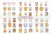 Charming animal illustrations bundle, an Animal Illustration by Sofia's Fashion (Thumbnail 2 of 3)