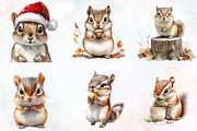 Chipmunk Watercolor Cliparts, an Animal Illustration by RobertsArt (Thumbnail 7 of 7)