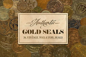 36 Authentic Gold Seals + Textures