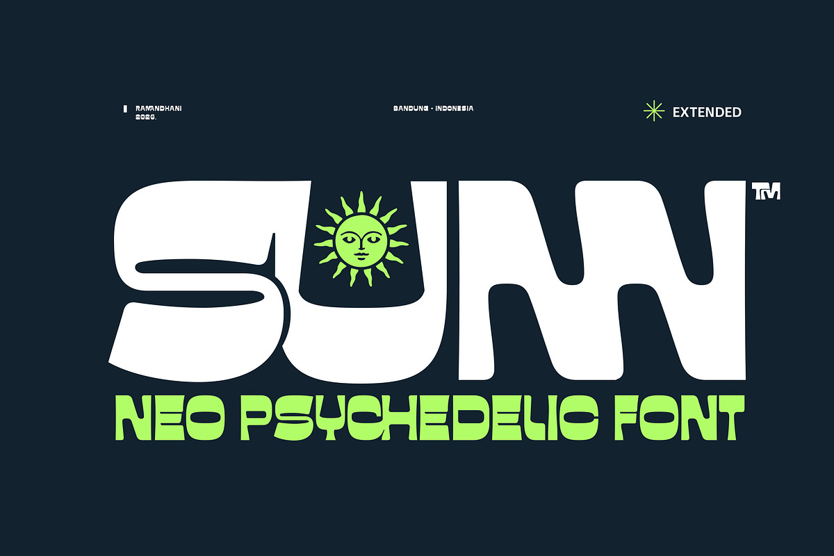 Fd- Sunn Neo Psychedelic Font, a Sans Serif Font by Fortunes Co (Photo 1 of 12)
