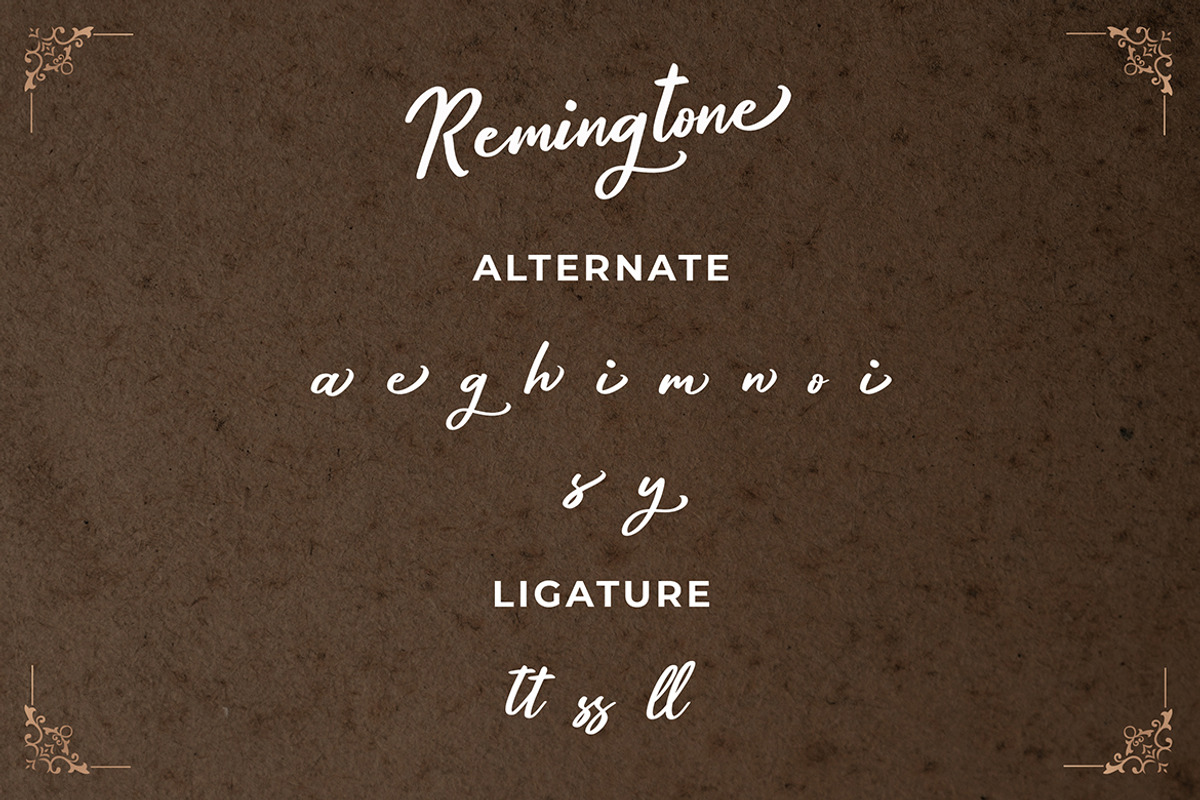 Remingtone Calligraphy Font preview 6