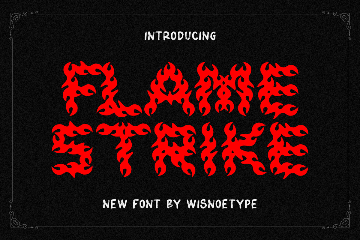 Flame Strike, a Blackletter Font by WisnoetypeCo (Photo 1 of 6)