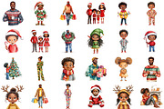 Christmas African American Clipart, an Illustration by Sublimation Artist (Thumbnail 2 of 6)