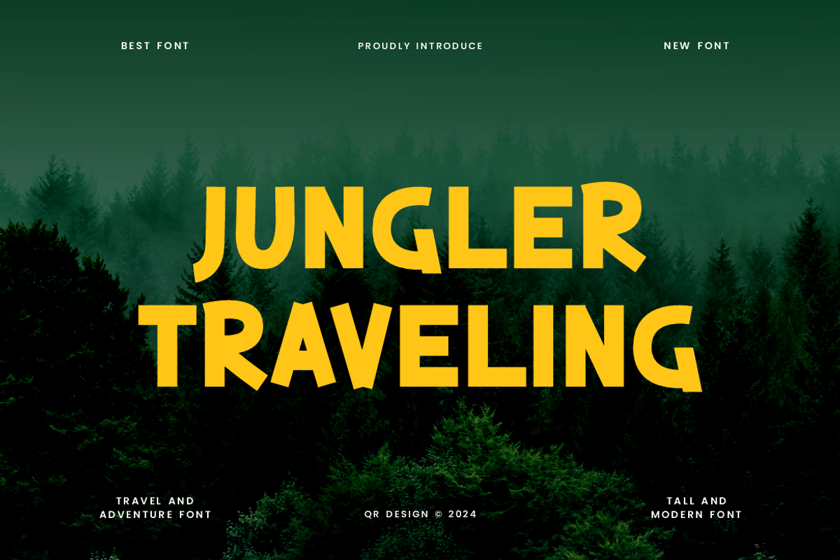 Jungler Traveling Paint & Adventure, a Sans Serif Font by QR Design Studio (Photo 1 of 6)