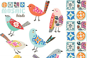 Mosaic Birds EPS