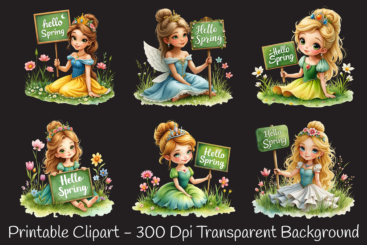 Hello Spring Angel Sublimation Png, an Illustration by RobertsArt (Photo 3 of 7)