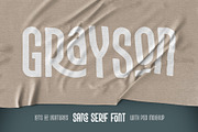 Grayson font & mockup, a Sans Serif Font by Gleb Guralnyk (Thumbnail 1 of 6)