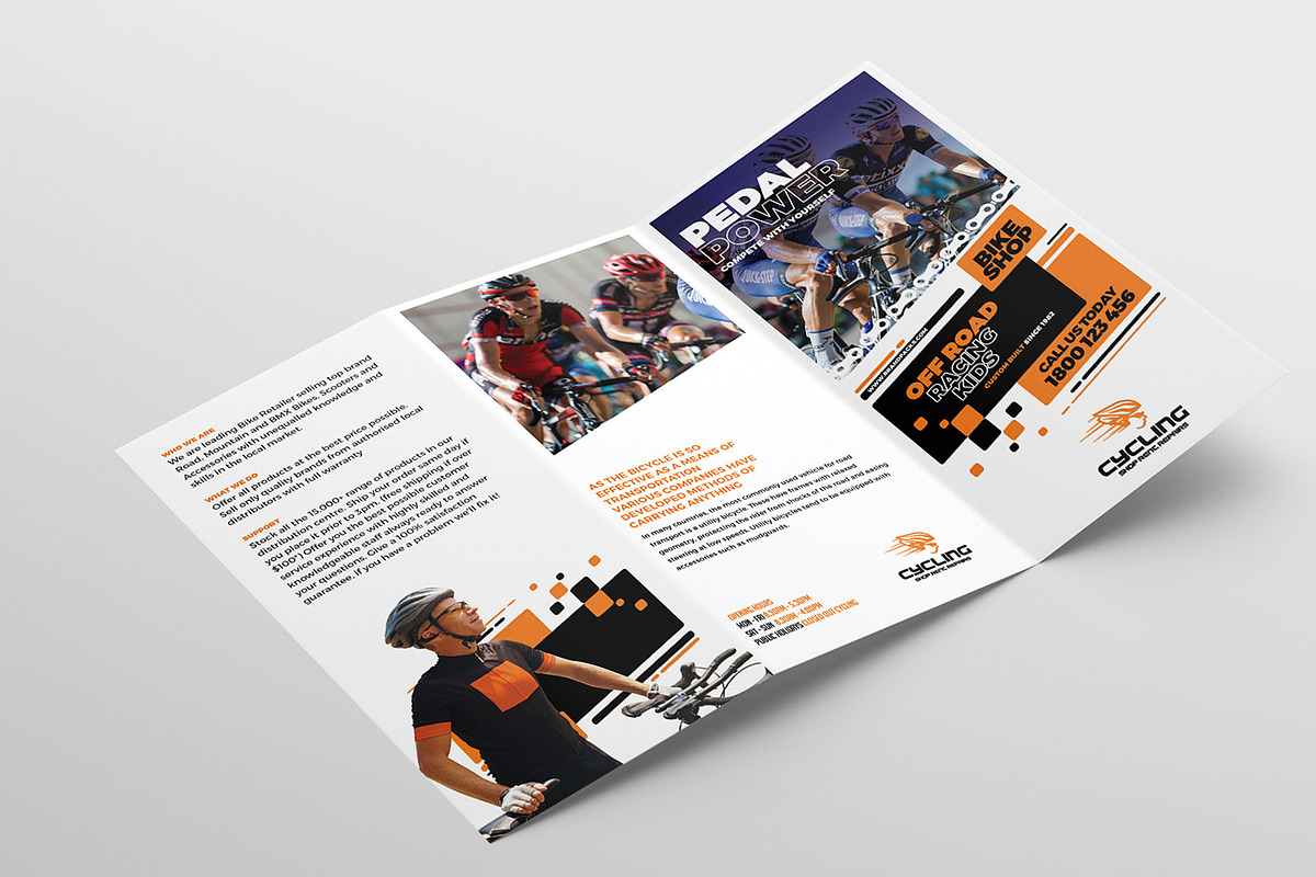 Cycling Trifold Brochure Template, a Brochure Template by BrandPacks
