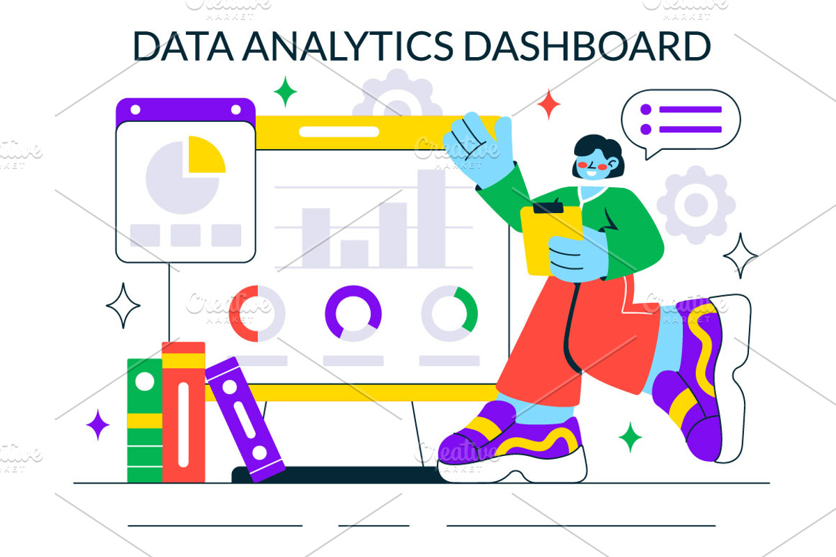 10 Data Analytics Dashboard, a Technology Illustration by denayunebgt (Photo 4 of 4)