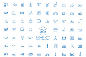 100 icons  Business Travel landmark