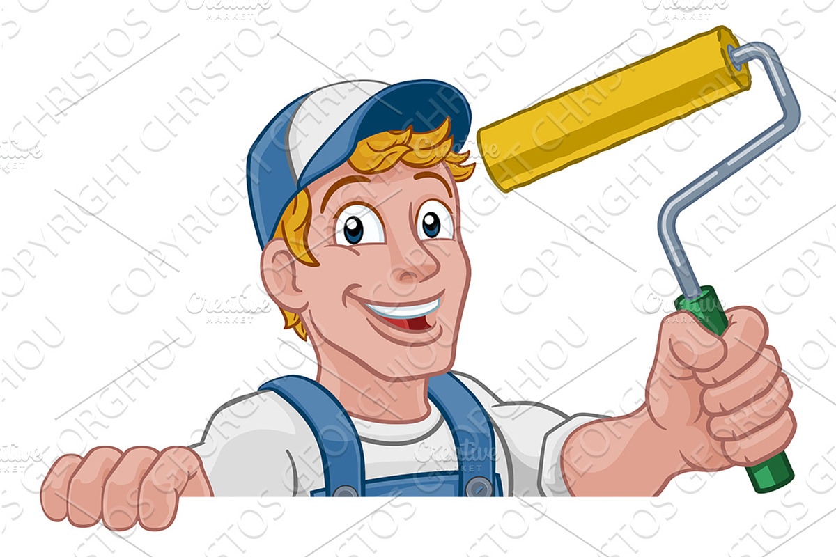 Painter Decorator Paint Roller, an Illustration by Christos Georghiou