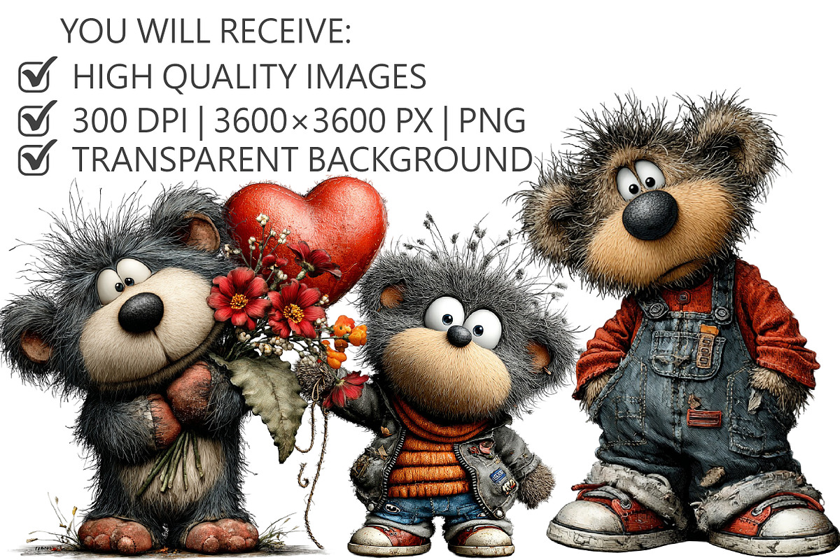 Whimsical Teddy Bear Clipart, an Illustration by Pixels.Craft (Photo 2 of 5)