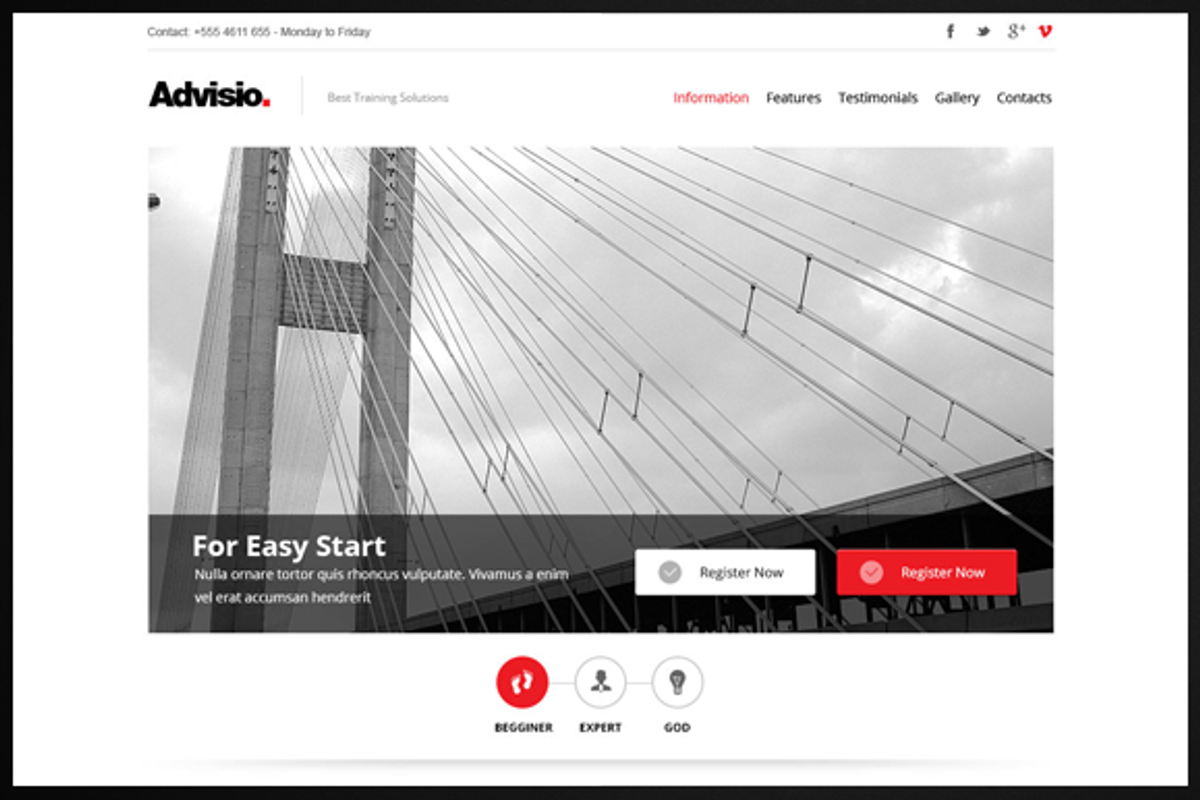 Advisio – Marketing Landing Page, a Bootstrap Template by webuza (Photo 2 of 4)