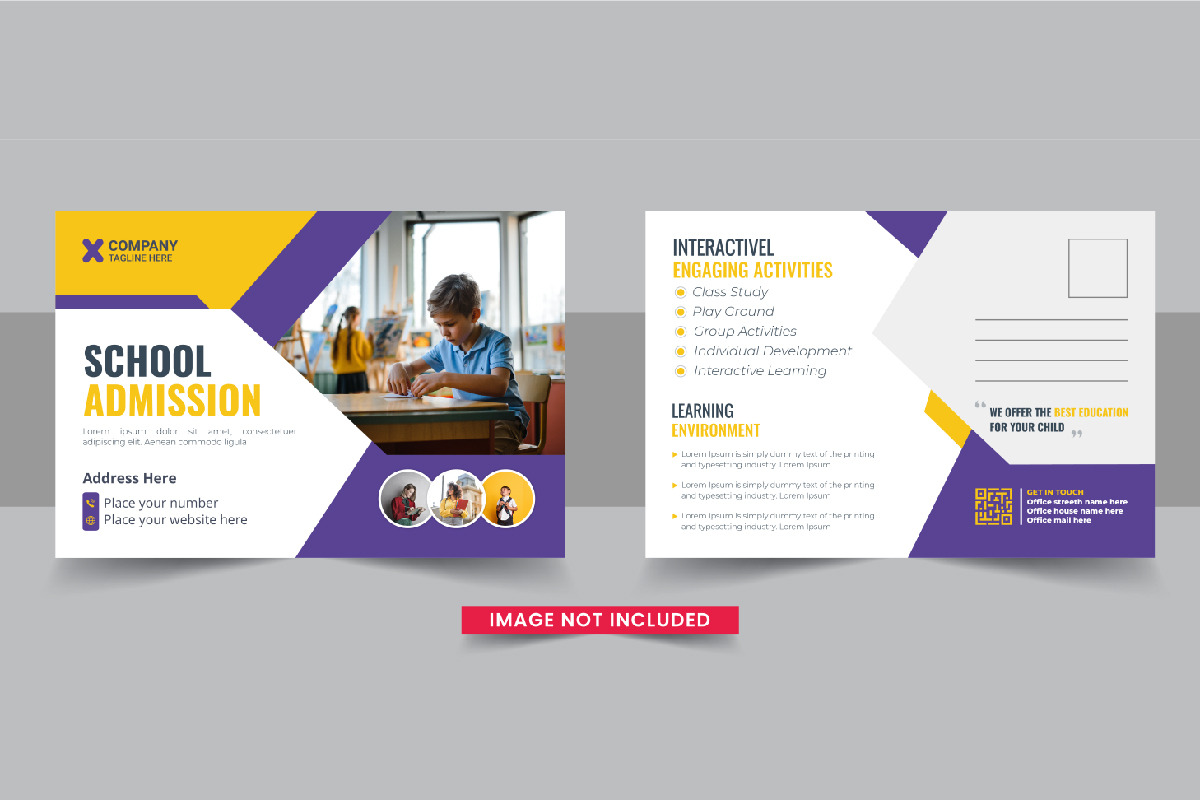 School admission postcard bundle, a Stationery Template by Pavel_design (Photo 7 of 11)