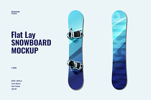 Flat Lay Snowboard Mockup