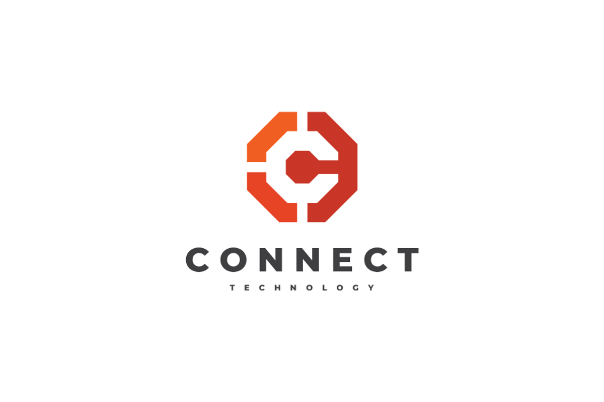 Connect Letter C Octagon Logo Design