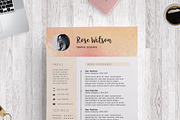 Sweet Watercolor Resume Template /G, a Resume Template by Showy68 Template (Thumbnail 6 of 7)