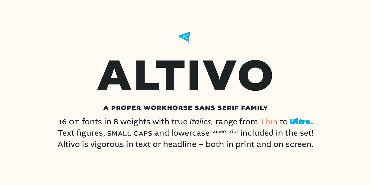 Altivo, a Sans Serif Font by Kostic Type Foundry (Photo 1 of 11)