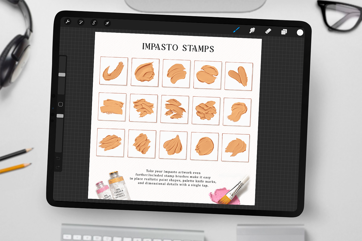 Oil Impasto Procreate Brushes, a Brush Add-On by Disyukov (Photo 5 of 7)