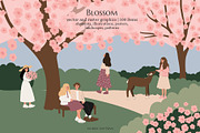 Blossom | Women in nature scenes, a Seasonal Illustration by LyubovZaytseva (Thumbnail 1 of 19)