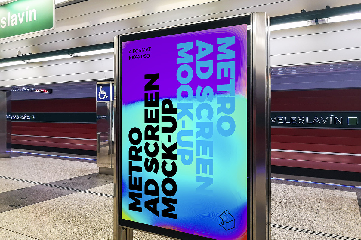 Metro Ad Screen Mock-Ups 6 v2, an Advertising Mockup by Graphic Shelter