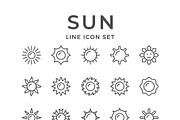 Set Line Icons of Sun, an Outline Icon by motorama (Thumbnail 1 of 2)