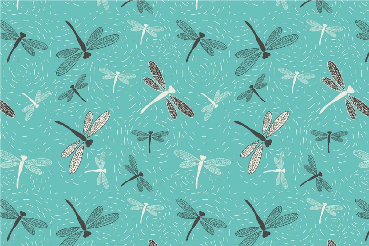 Seamless pattern Dragonfly', a Pattern Graphic by Sunny_Lion