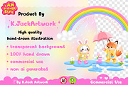 Little blessings bloom in the rain, a Seasonal Illustration by K.JackArtwork (Thumbnail 5 of 6)