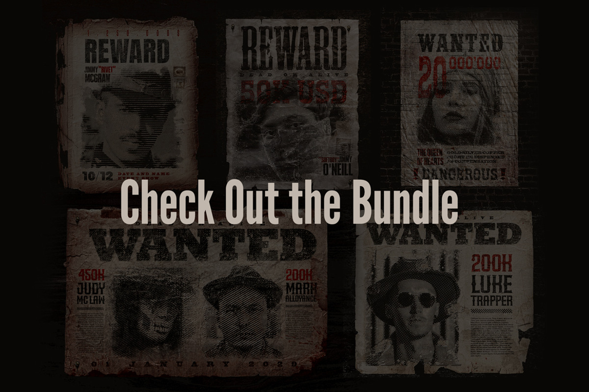 Old Wild West Wanted Poster Template preview 7