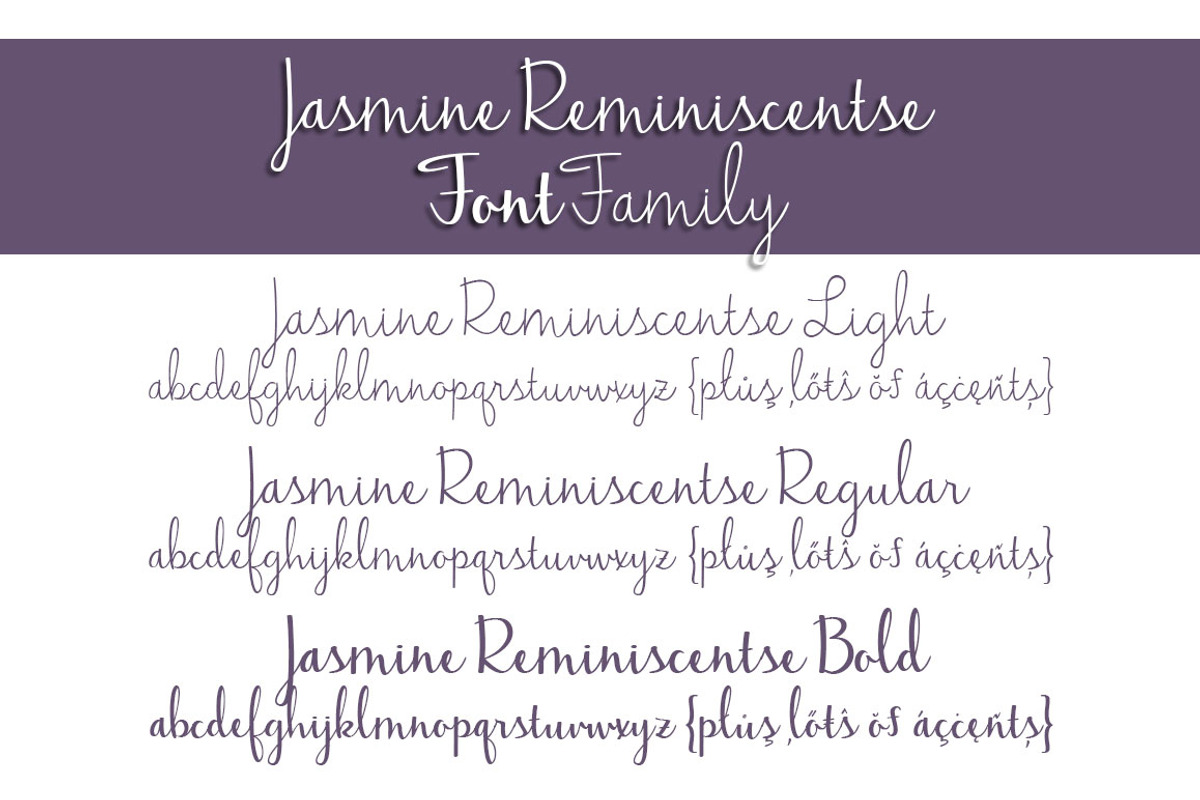 Jasmine Reminiscentse Font Family preview 2